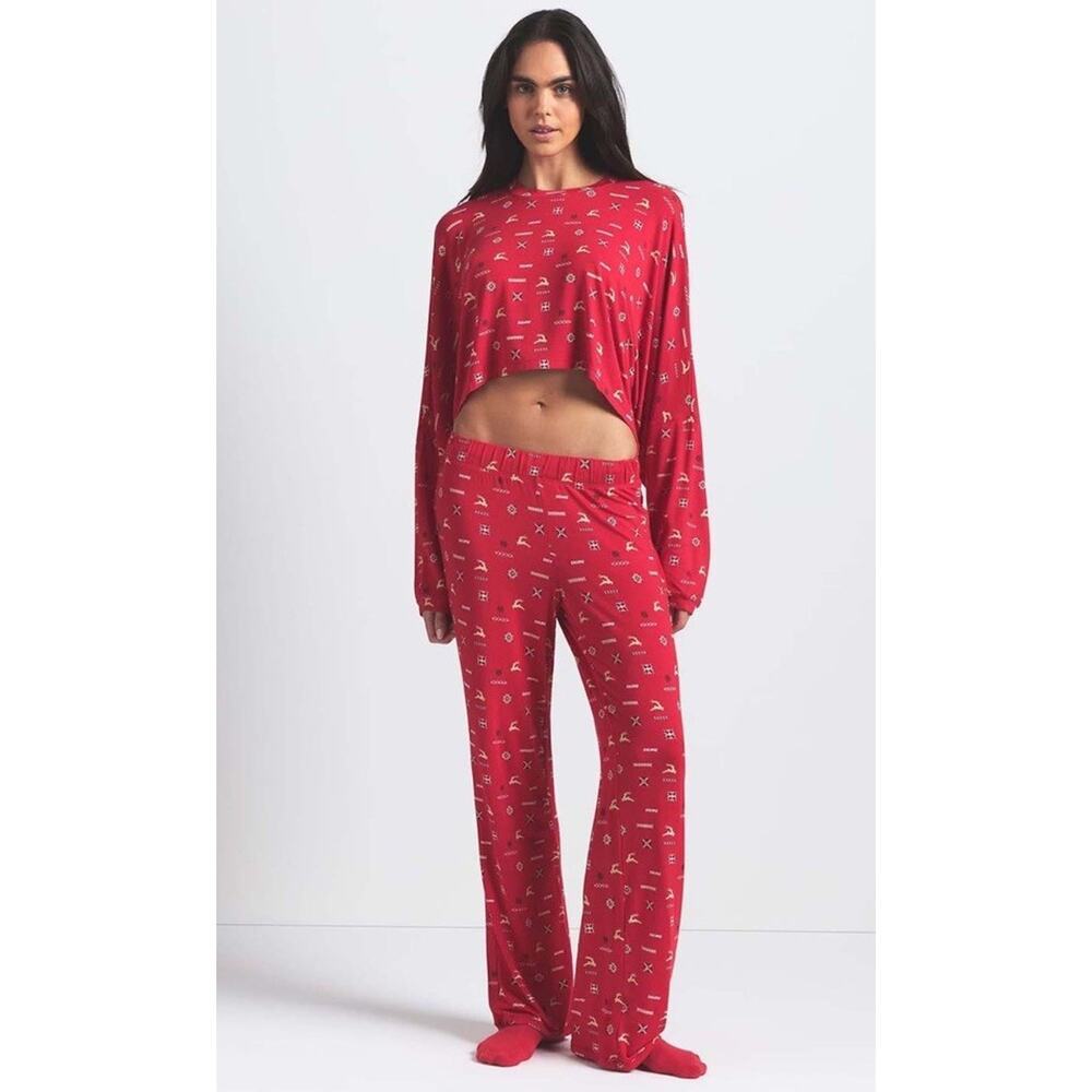New Skims Sleep Cropped Henley And Pant Sleep Set Women's US Size S